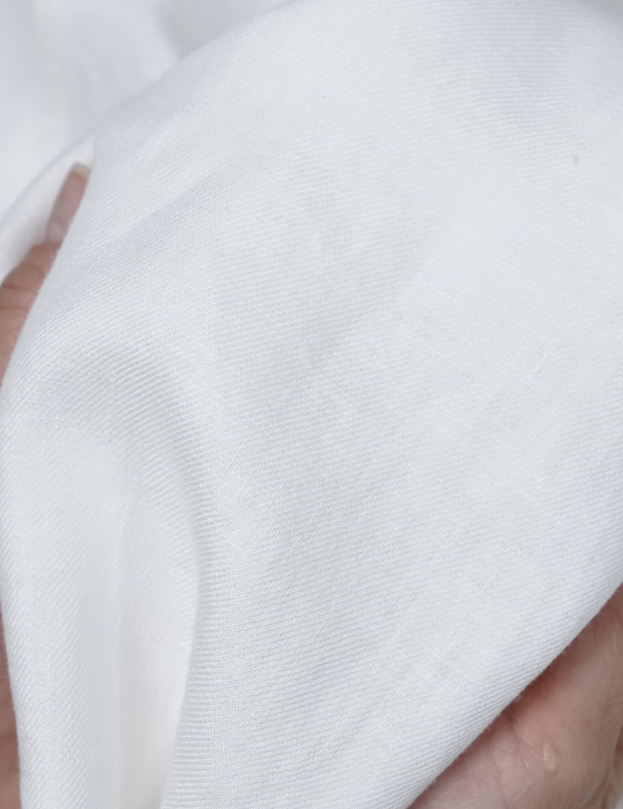 プレミアム】リネントップス 丸首 トップス 薄地 ／ ホワイト p012g-wht1