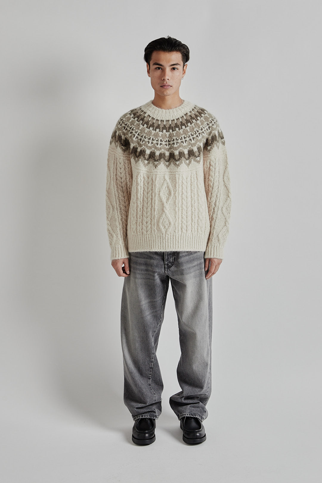 BATONER Nordic Mohair Crew Neck - Ivory | Wallace Mercantile Shop