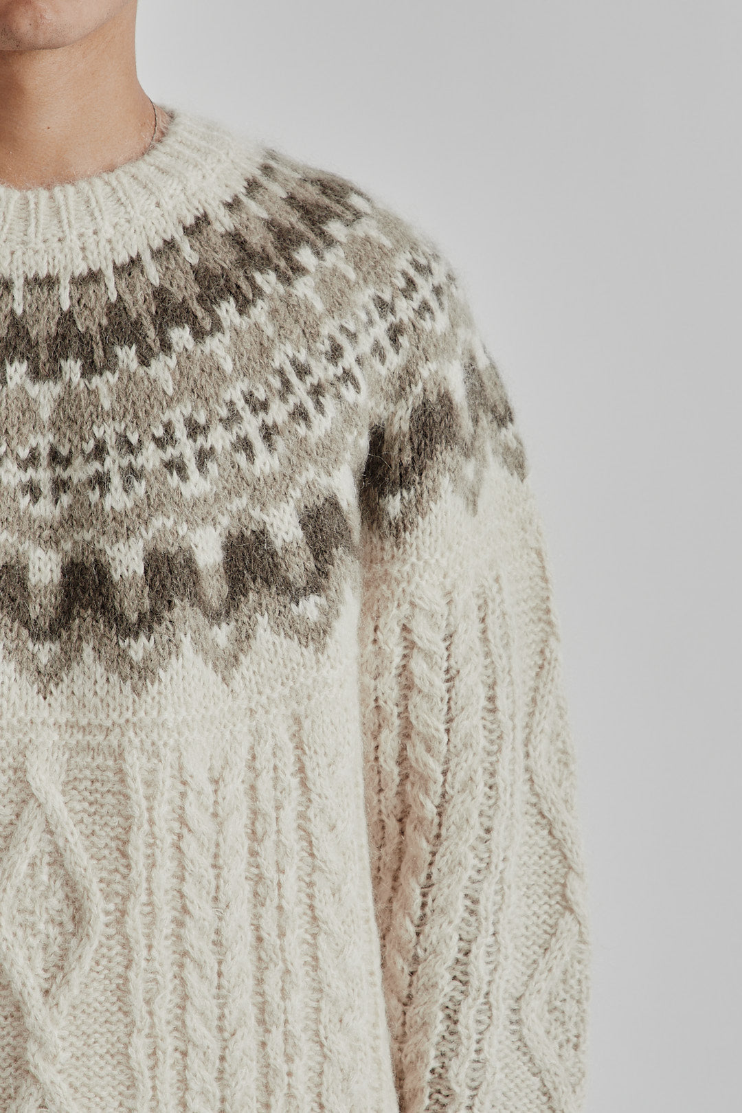 BATONER Nordic Mohair Crew Neck - Ivory | Wallace Mercantile Shop