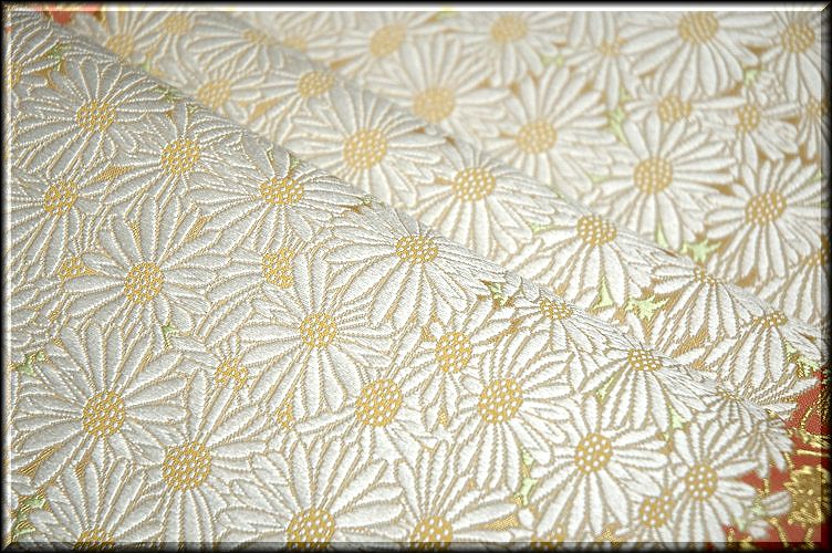 山口美術織物謹製 献上春菊文 唐織錦 袋帯