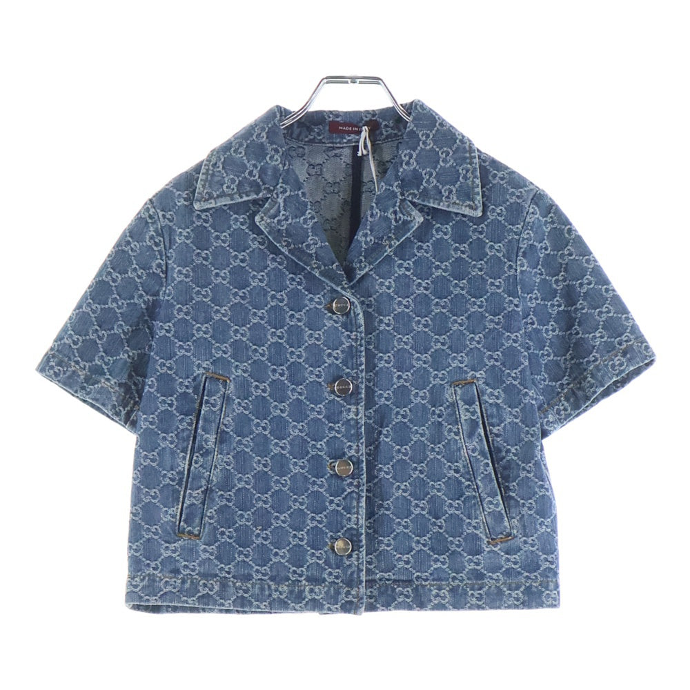GUCCI(グッチ) GG ジャカード デニムシャツ インディゴ レディース