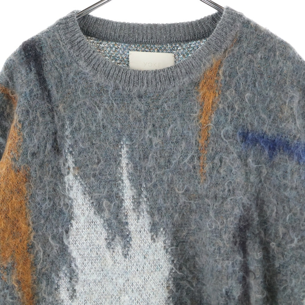 YOKE(ヨーク) 22AW STILL JACQUARD CREWNEC モヘア混 クルーネック