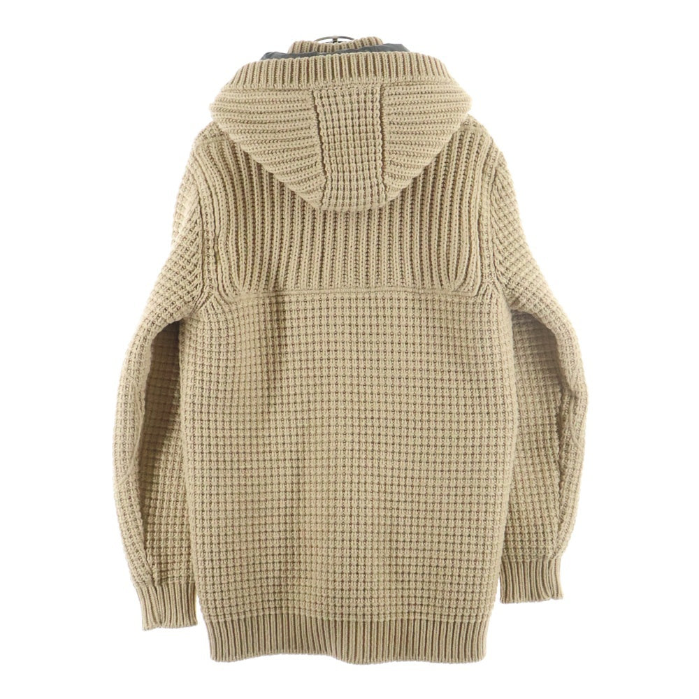 Bark(バーク) イタリア製 フーデット ニット ダッフルコート ベージュ