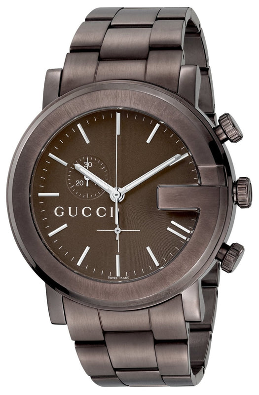 Gucci G Chrono Brown Dial Brown Steel Strap Watch For Men
