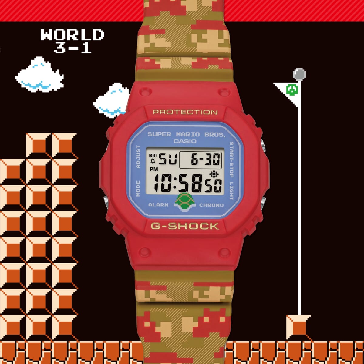 ファミコンソフトの金字塔「スーパーマリオブラザーズ」がG-SHOCKに