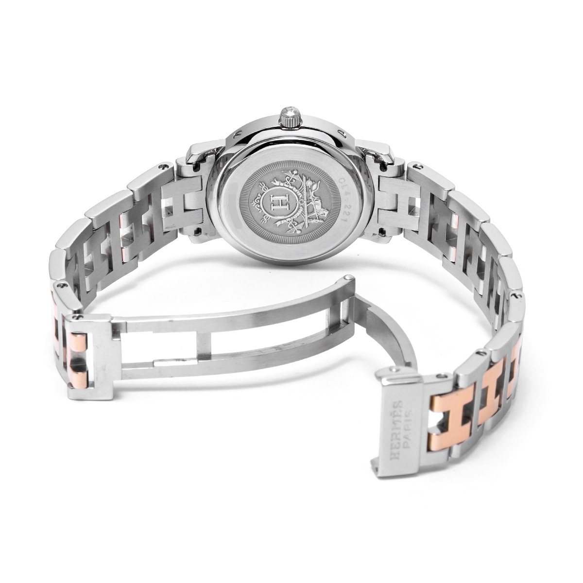 エルメス クリッパー ナクレ CL4.221 ピンクシェル レディース 時計