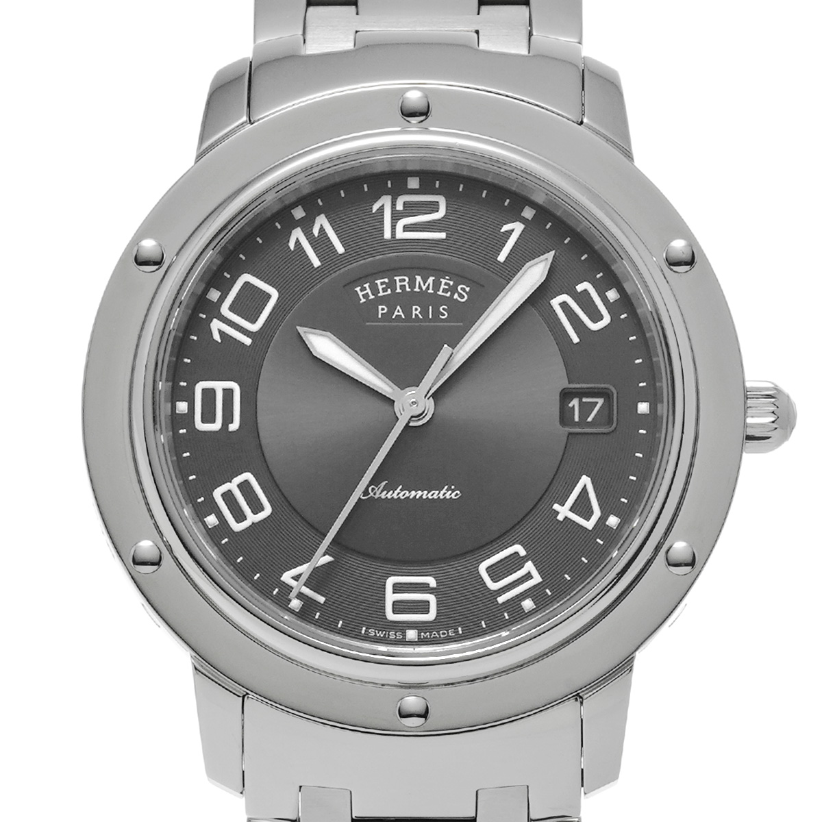 エルメス クリッパー CP2.810.230/4964 グレー メンズ 時計 【中古