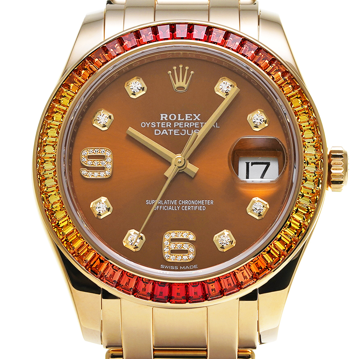 ロレックス デイトジャスト パールマスター 39 86348SAJOR コニャック