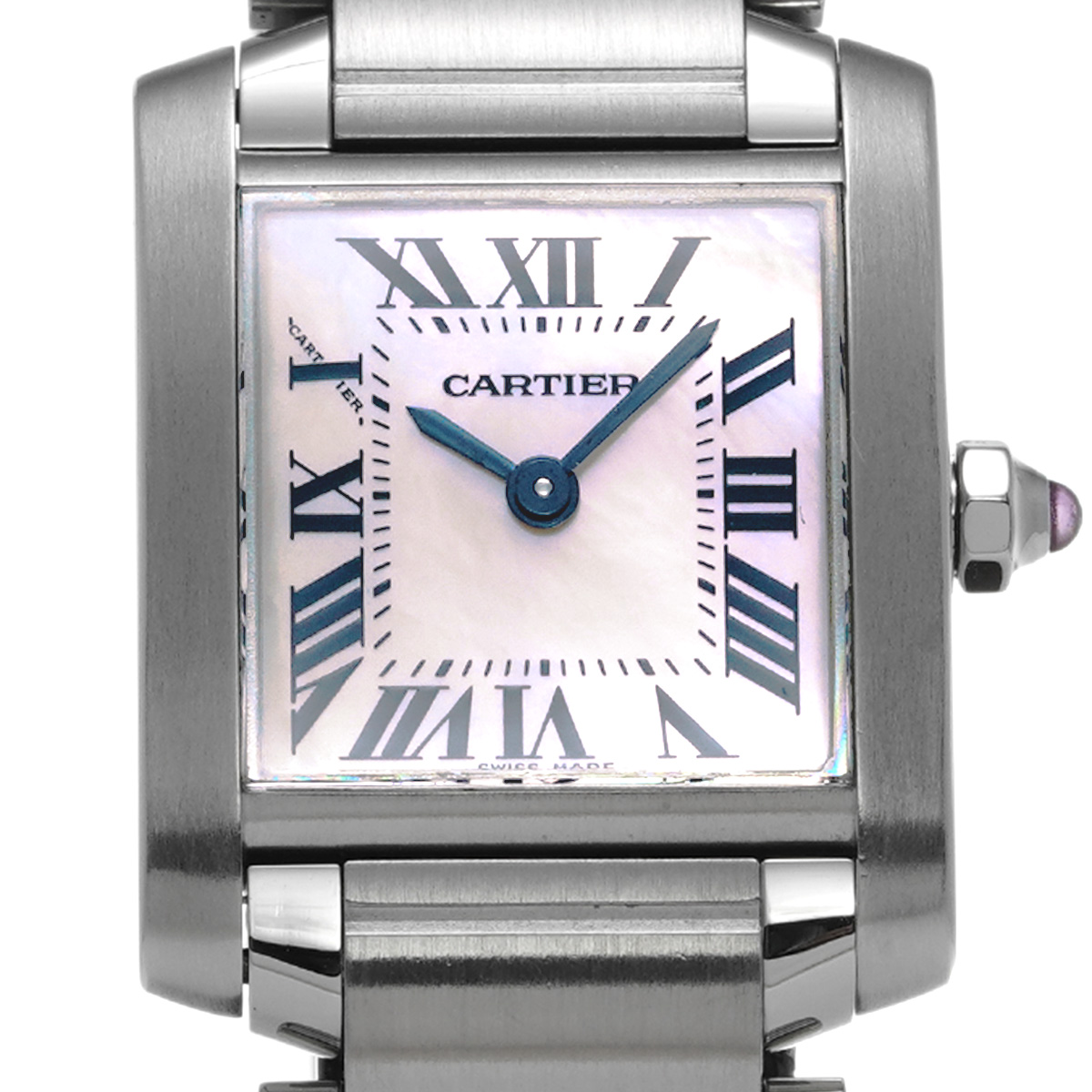 カルティエ タンク フランセーズ SM W51028Q3 ピンクシェル レディース