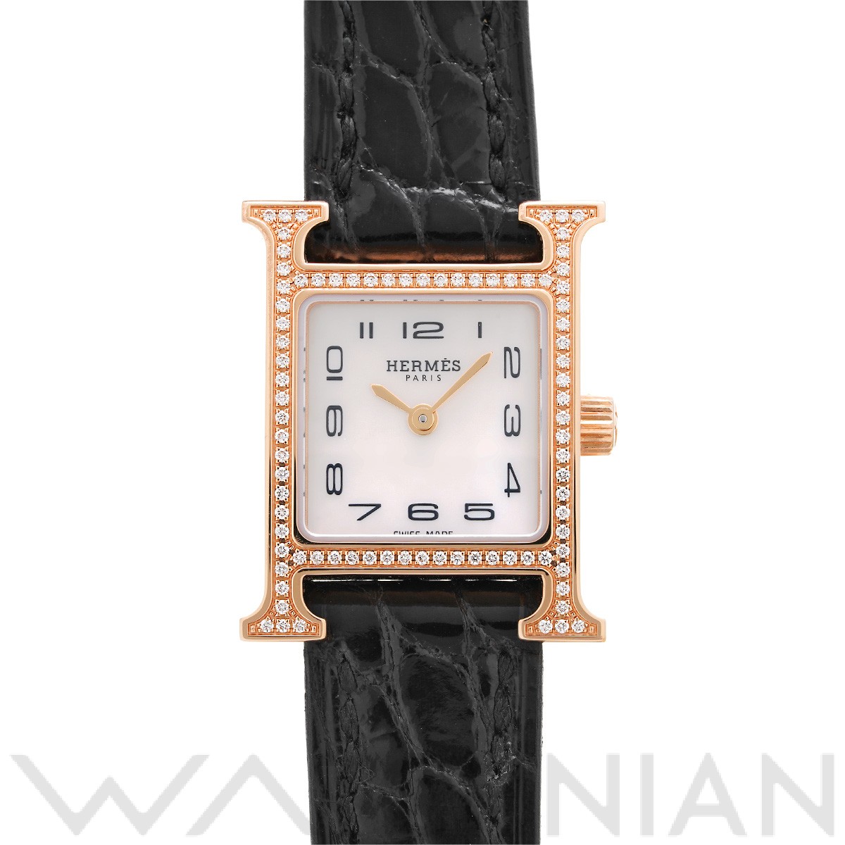 エルメス Hウォッチ ミニ HH1.173 ホワイトシェル レディース 時計