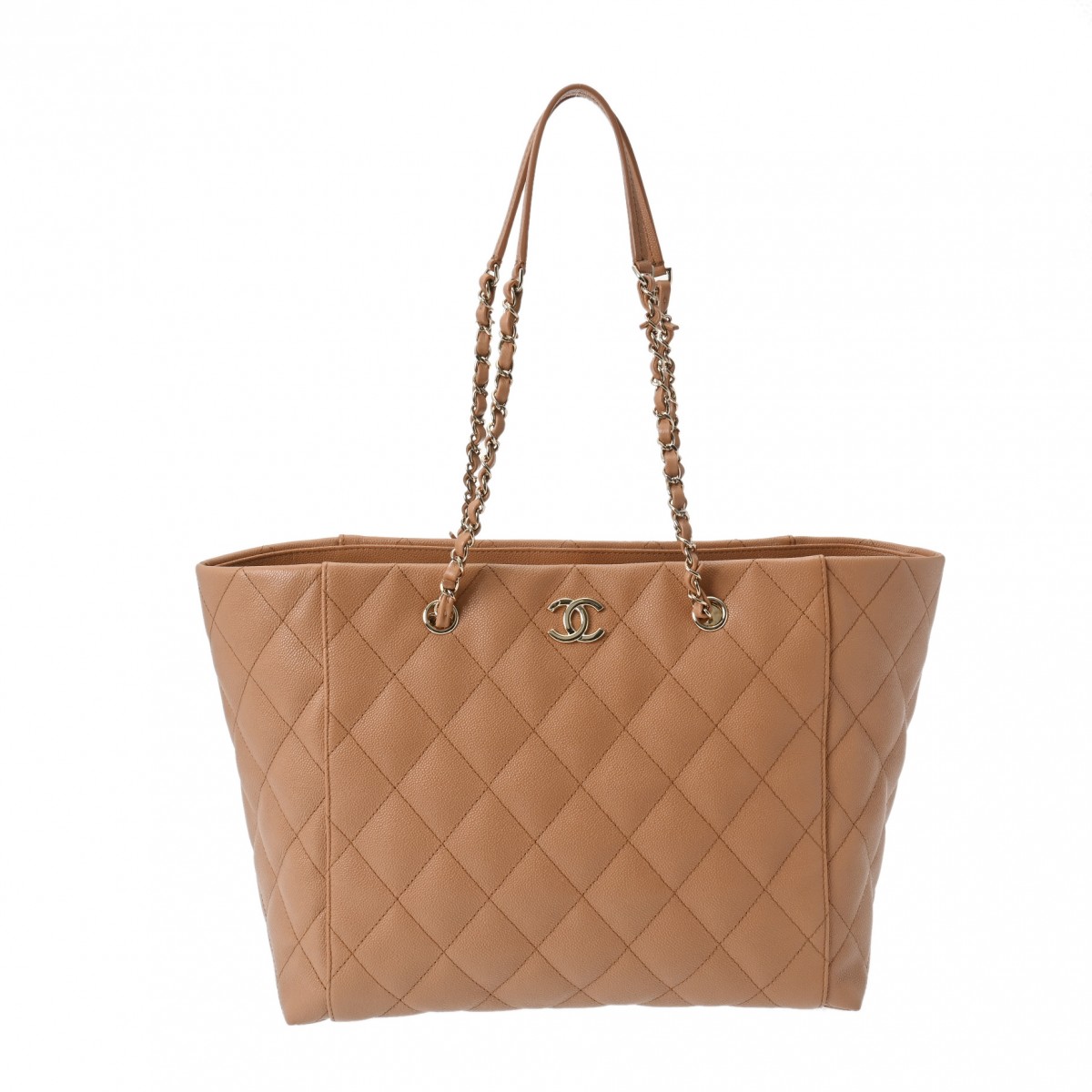 シャネル マトラッセ チェーントート ベージュ グレインドカーフスキン