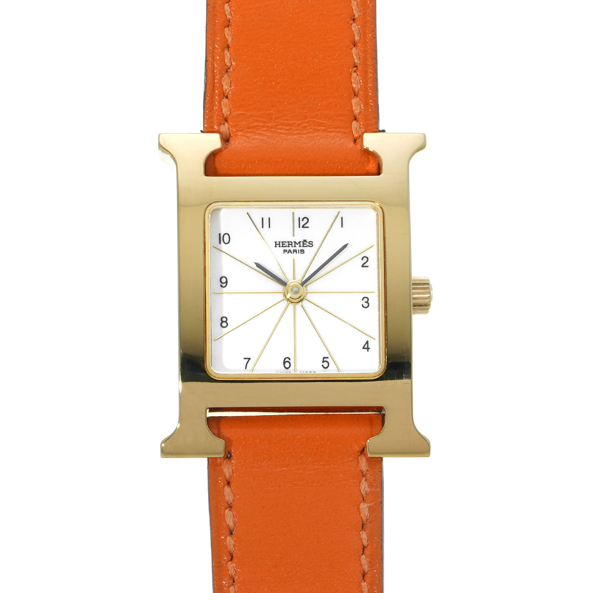 エルメス Hウォッチ HH1.201 ホワイト レディース 時計 【中古