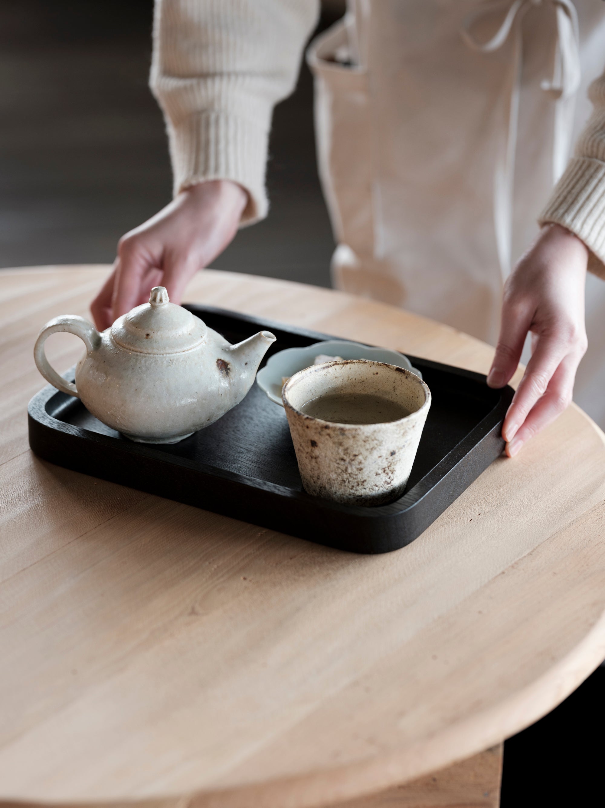 □盆 拭き漆 240×180｜山口和宏