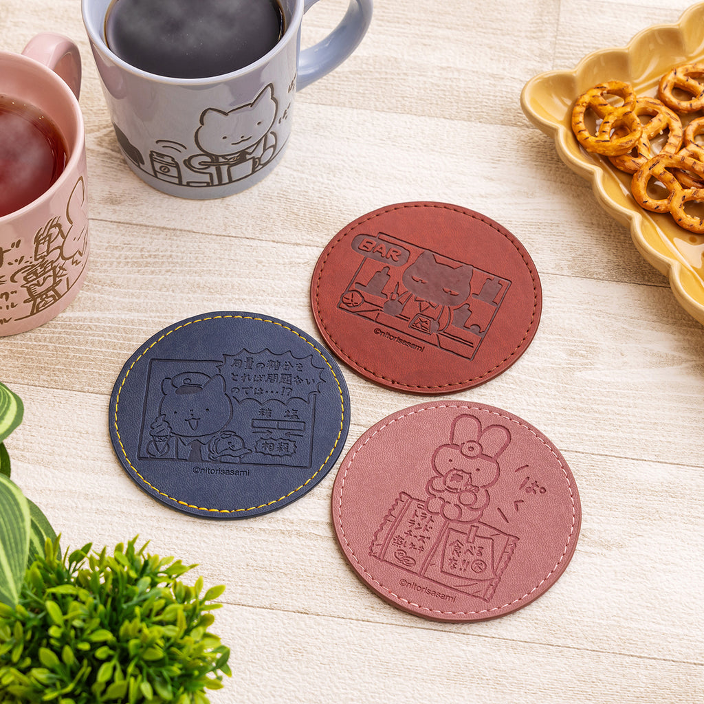 ホワイトタイガーとブラックタイガー オトナな型押しコースター