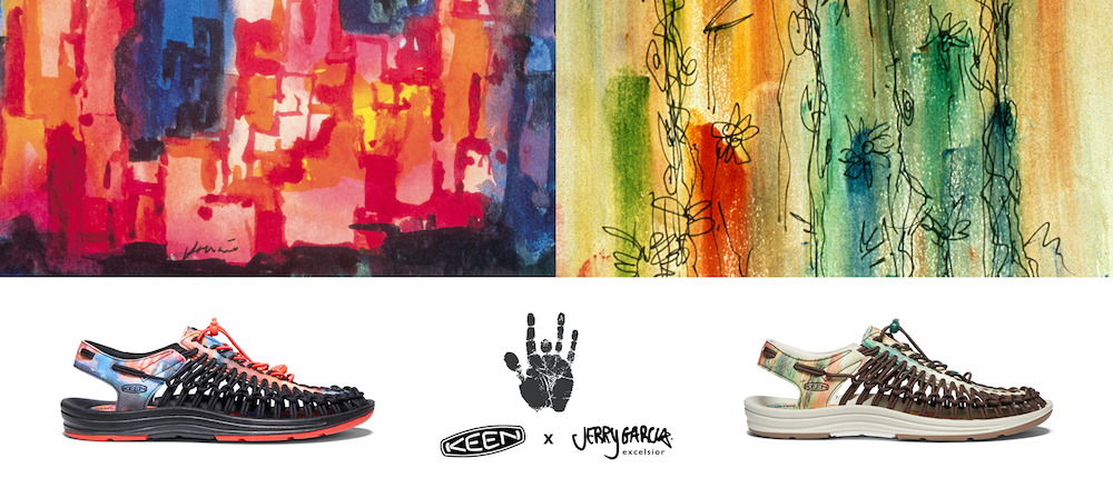 キーンの代表的サンダル2型が、アートに染まる！ ジェリー・ガルシア