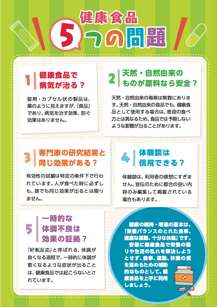 健康食品では病気は治らない、好転反応もない」消費者庁が断言！ Wedge