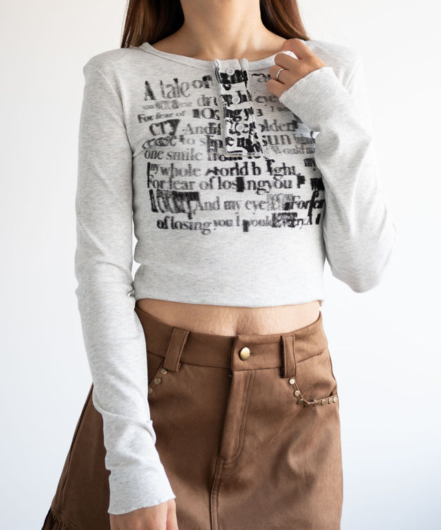 ヘンリーネックグラフィックピチトップス【一部店舗限定】｜WEGO