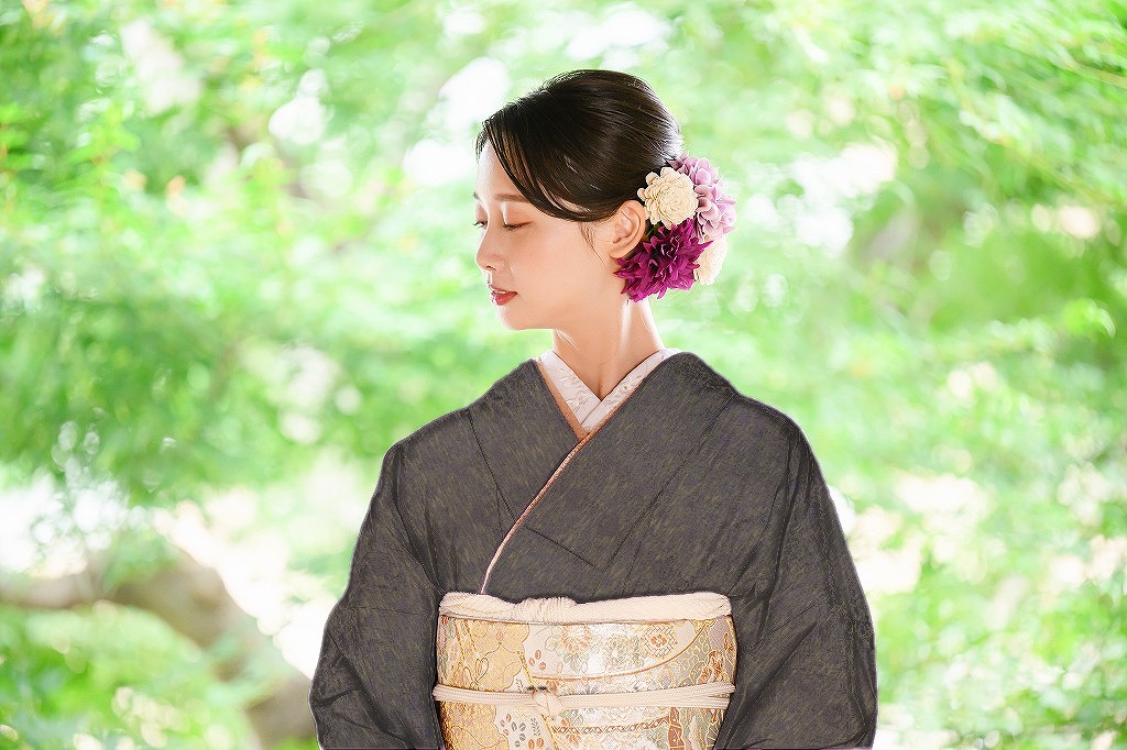 反物: 綿紬 きもの 生地 巾40cm 綿 着物 反物・ 璃寛茶地・クイン