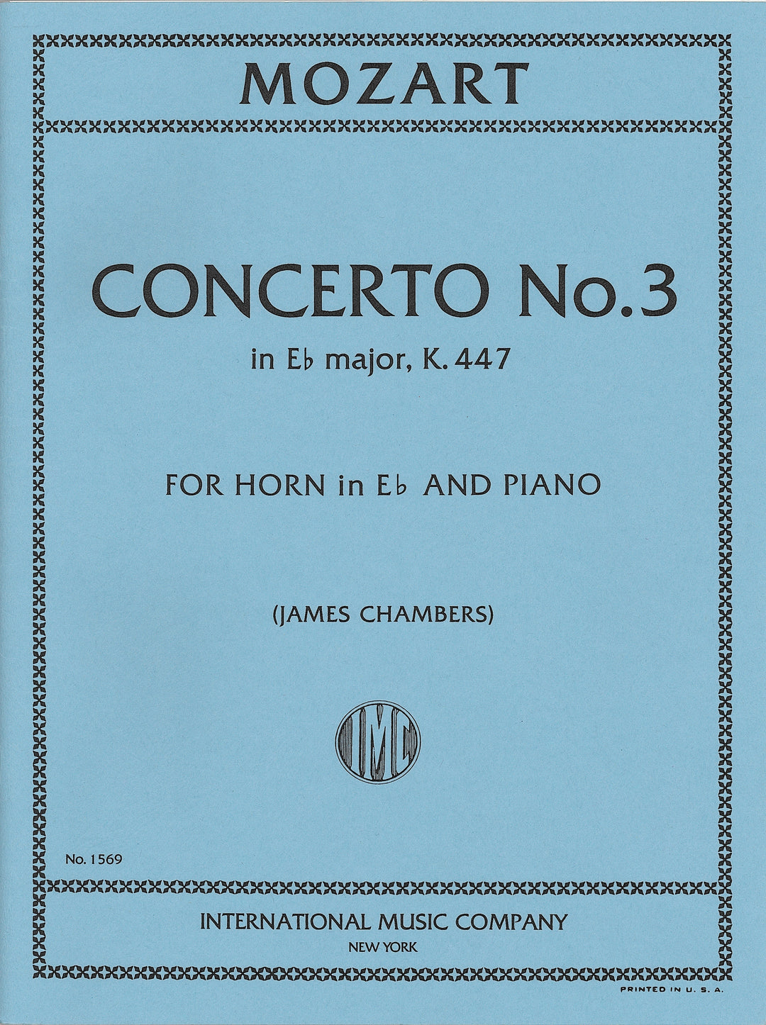 ホルン協奏曲 第3番 変ホ長調 K.447（ホルンソロ）／Horn Concerto No