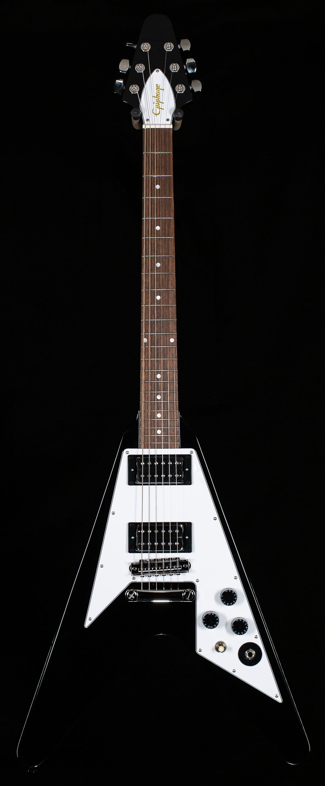 Epiphone Kirk Hammett 1979 Flying V Ebony (049) - Willcutt Guitars