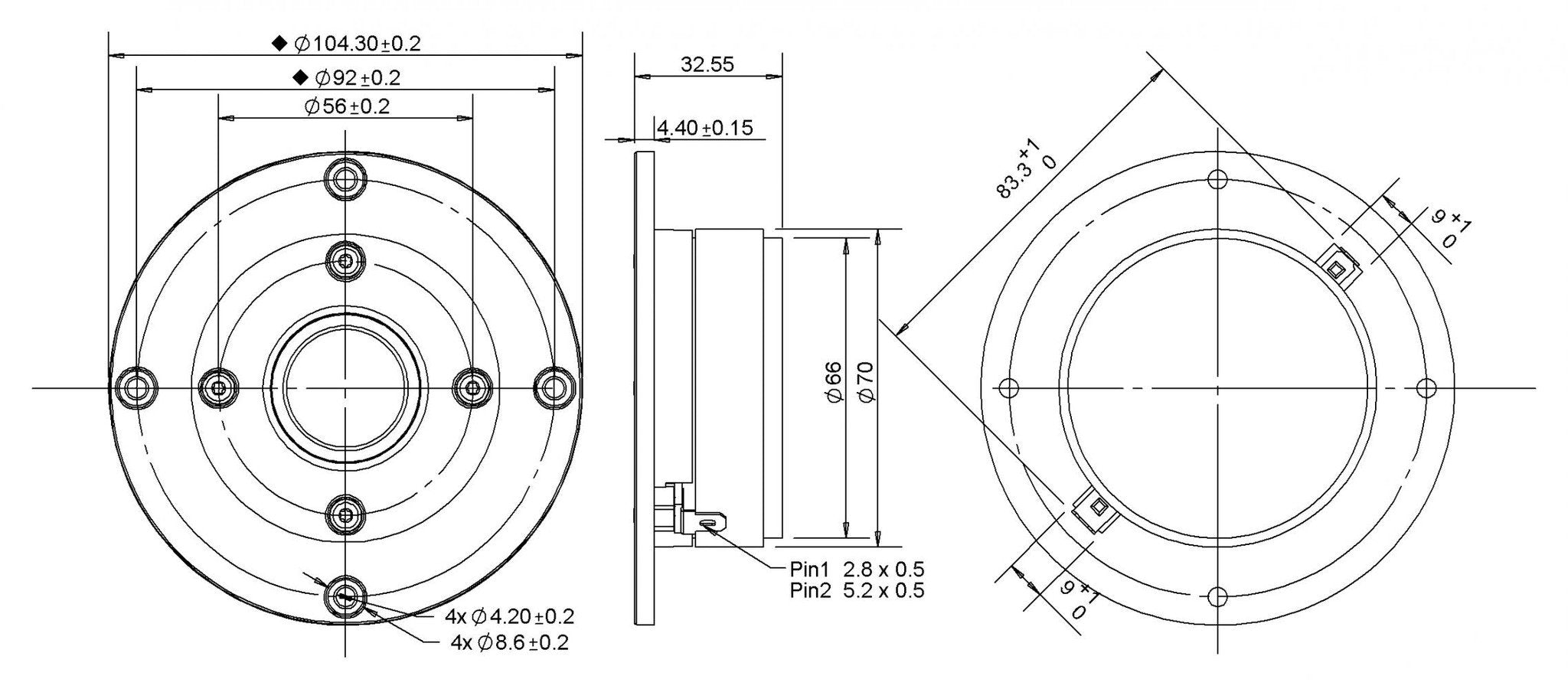 Vifa Peerless BC25TG15-04 Tweeter - Willys-Hifi Ltd