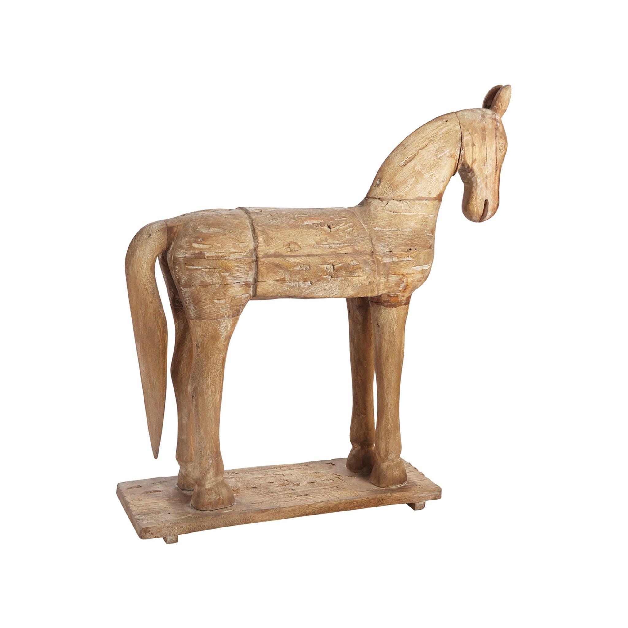 Hand-Carved Trojan Horse on Stand | Wisteria