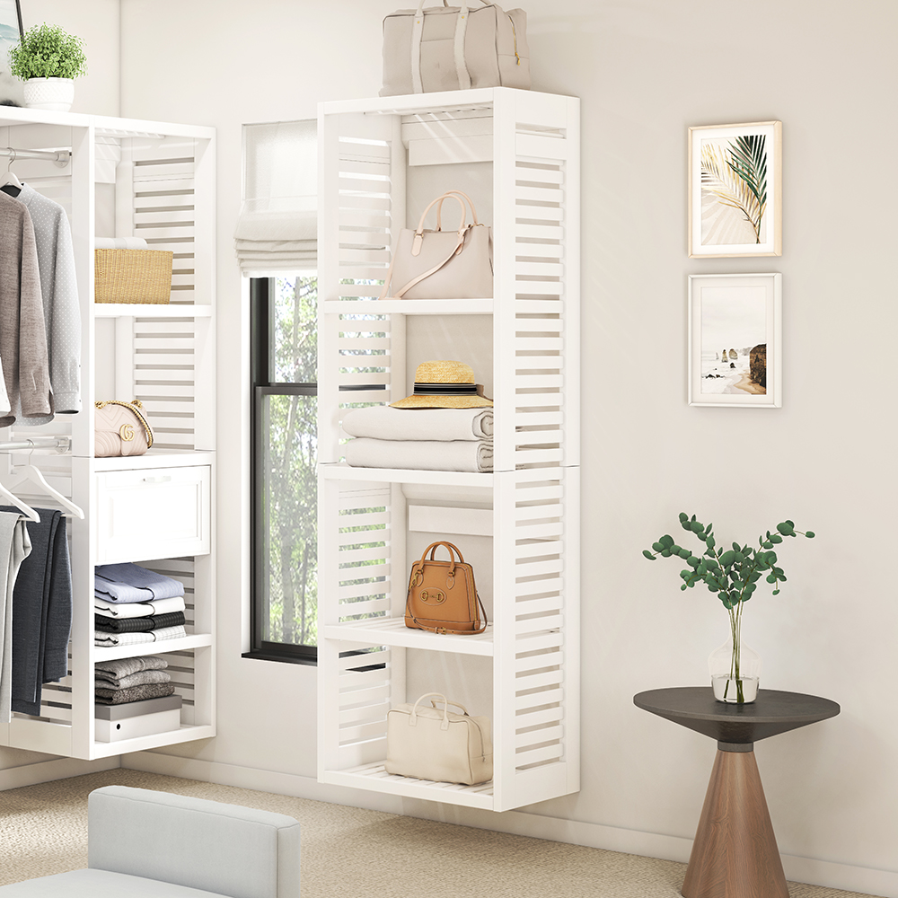 Ventilated White Wood Closet Kit | Whalen Furniture