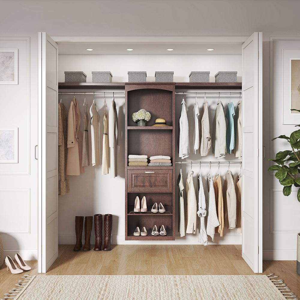 Hartford 8ft Java Wood Closet Kit | Whalen Furniture