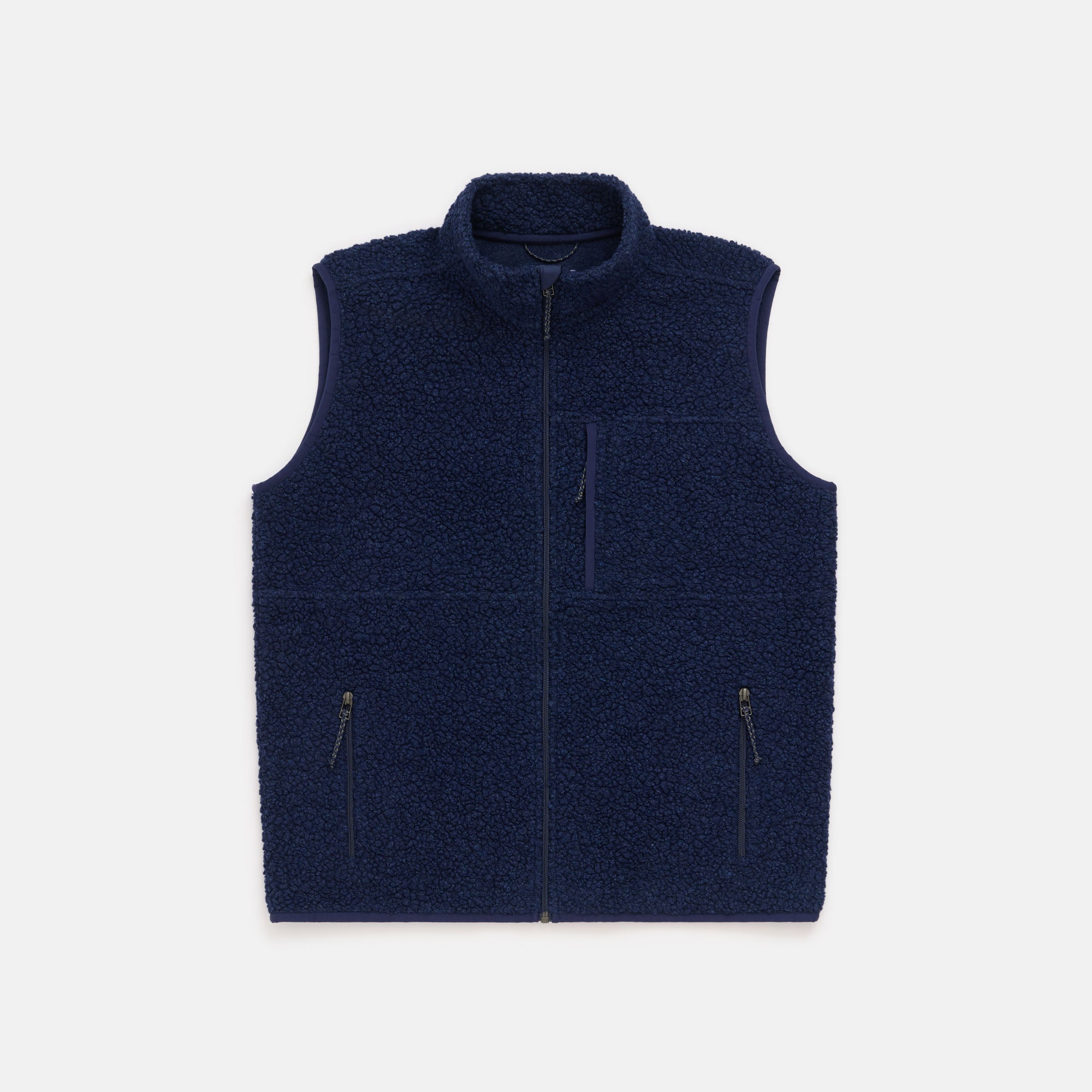 Merino Wool Full-Zip Fleece Vest | Navy Heather – Fleece Vests