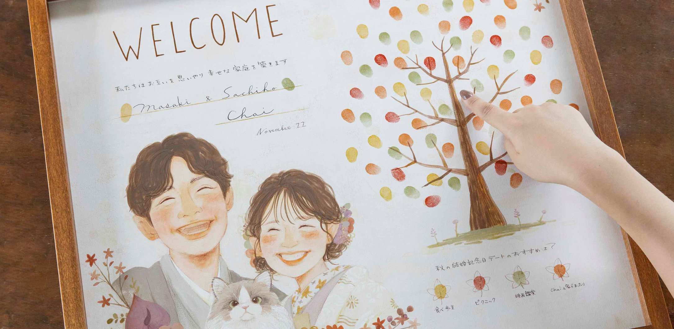 ゲスト参加型 結婚証明書｜似顔絵のWORLD1（ワールドワン）