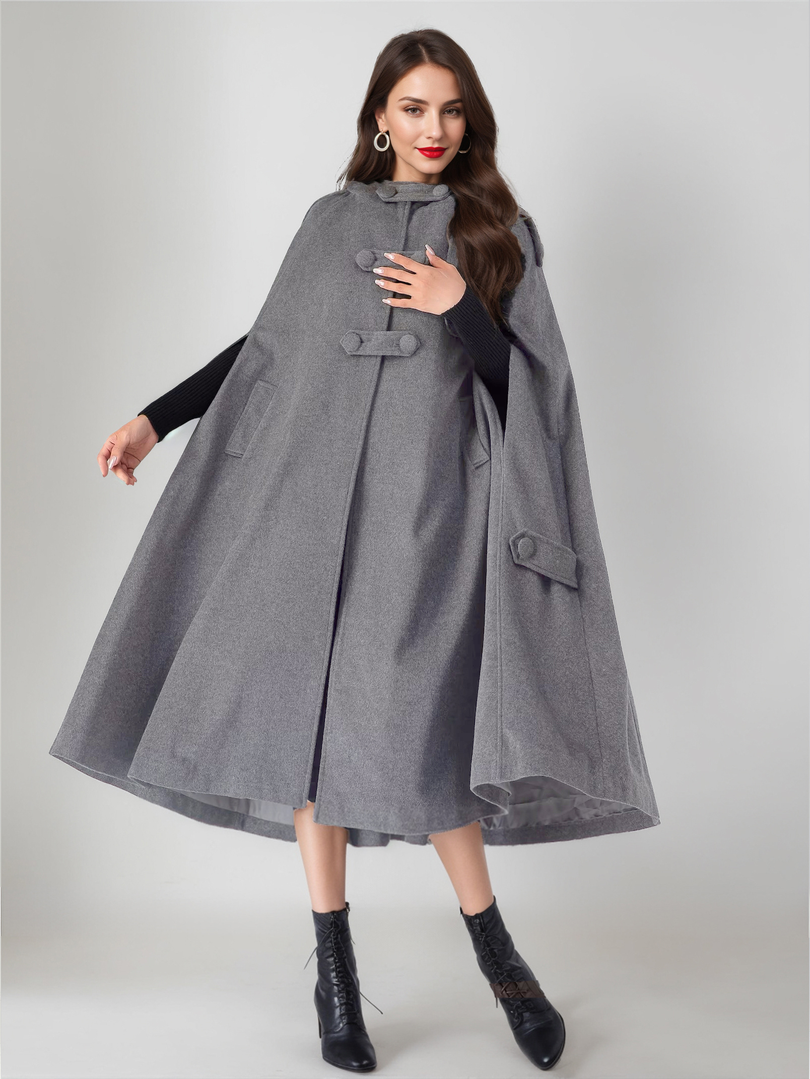 WOOL CAPE ウールブレンドケープ LONGLINE COS大人に激推し！秋冬買う