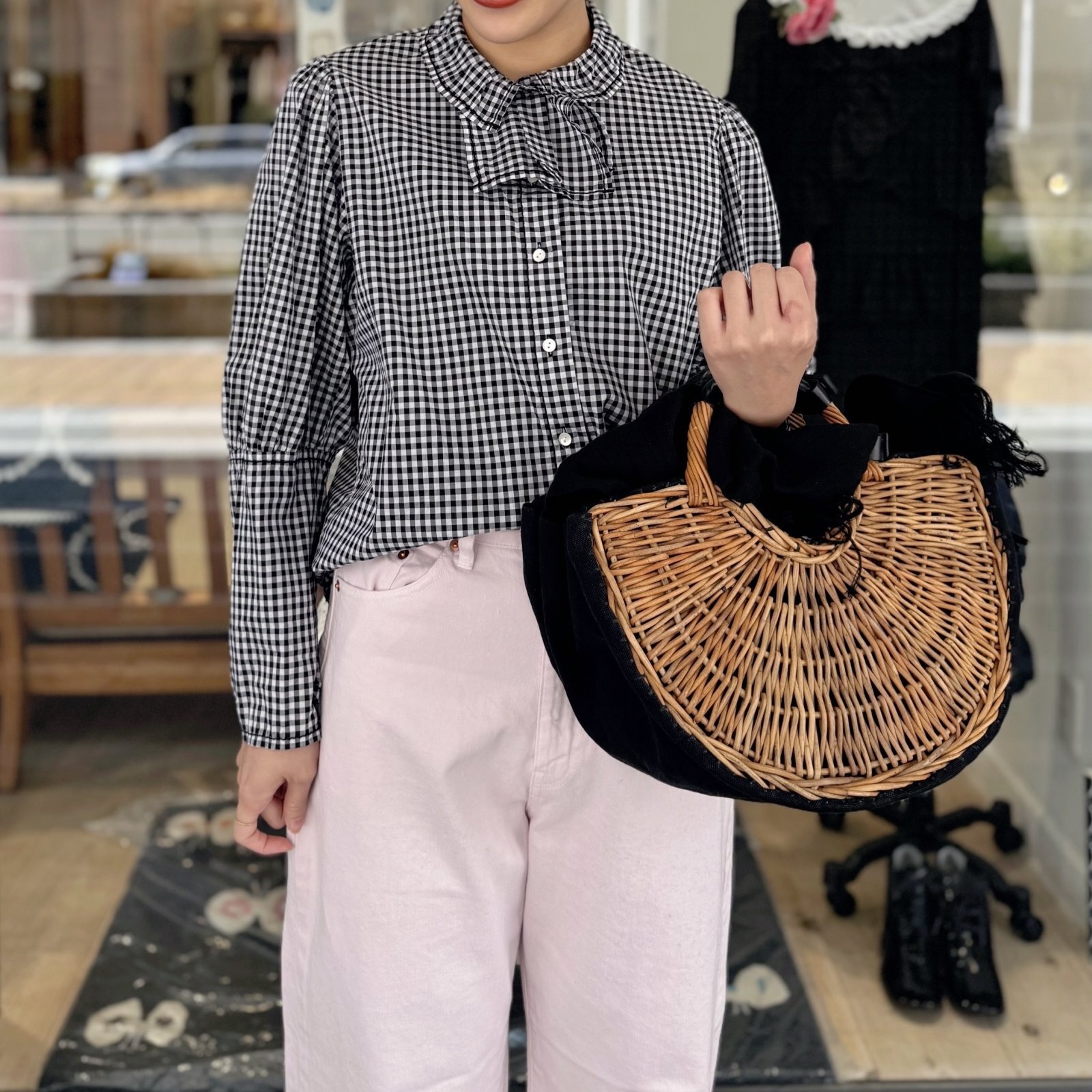 ebagos エバゴス キャンバス・扇トート