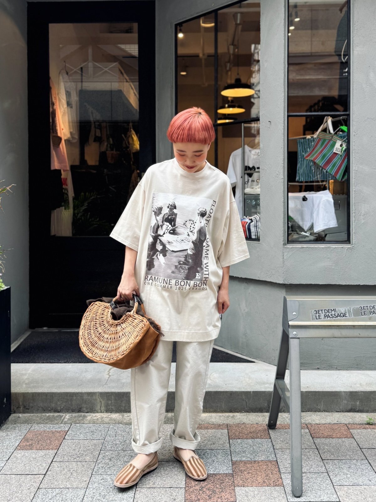 ebagos エバゴス キャンバス・扇トート