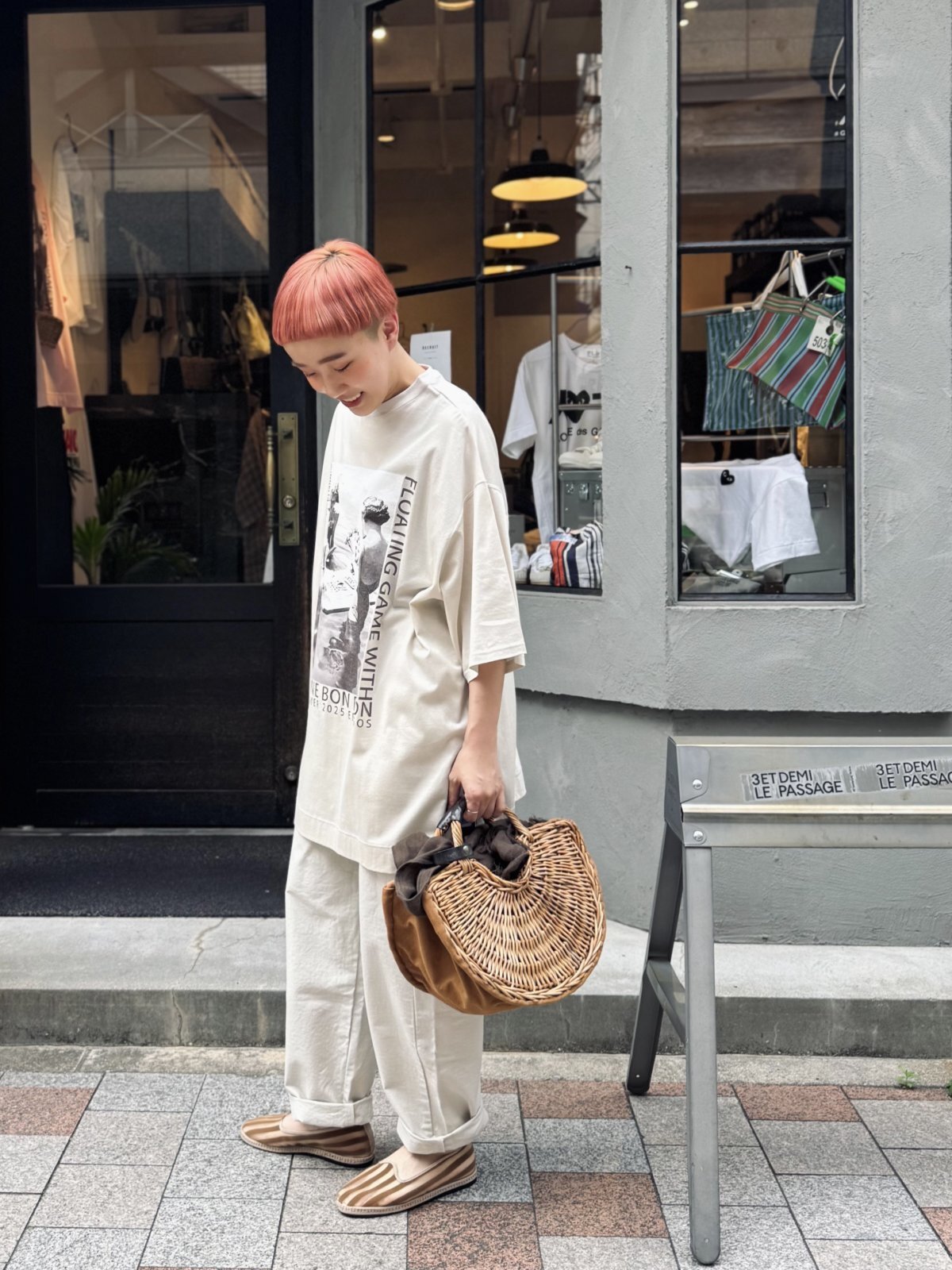 ebagos エバゴス キャンバス・扇トート