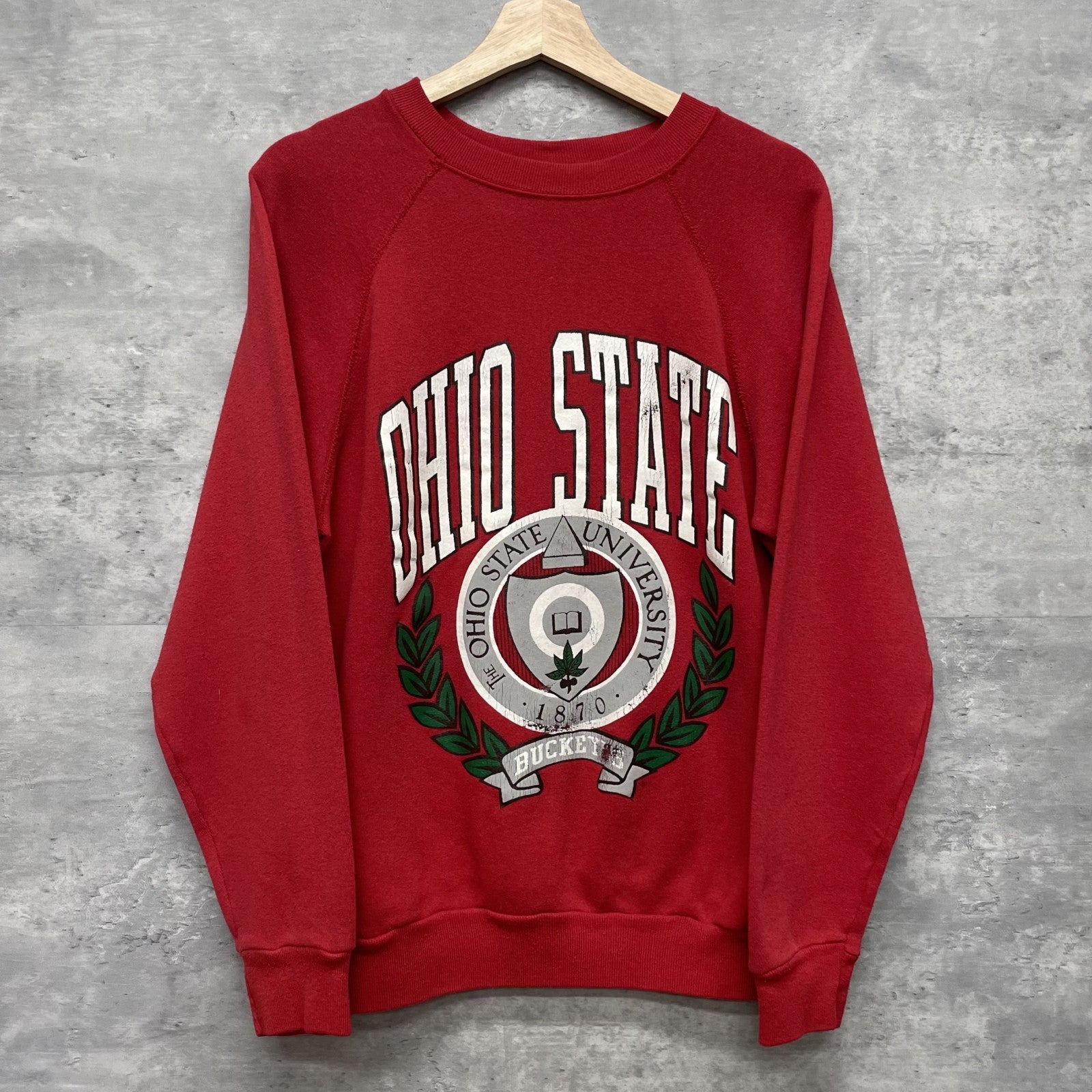 90s ビンテージ OHIOSTATE カレッジ スウェット トレーナー 赤