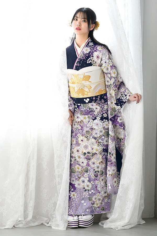 辻が花と紫の振袖-KR616｜振袖ギャラリー｜浜松市で成人式の振袖