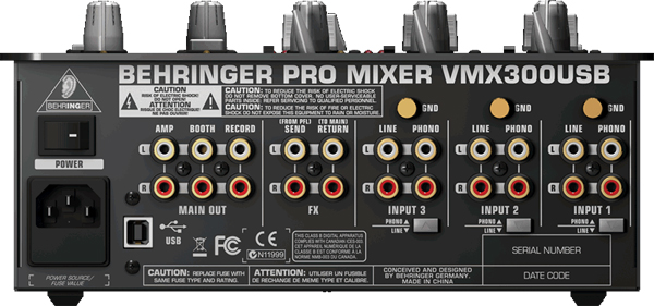 Behringer VMX300USB 3-Channel DJ Mixer with USB
