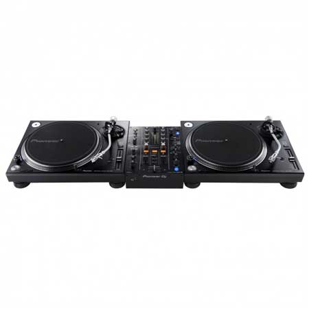 2) Pioneer PLX-1000 Turntables with DJM-450 2-Channel Mixer Pack