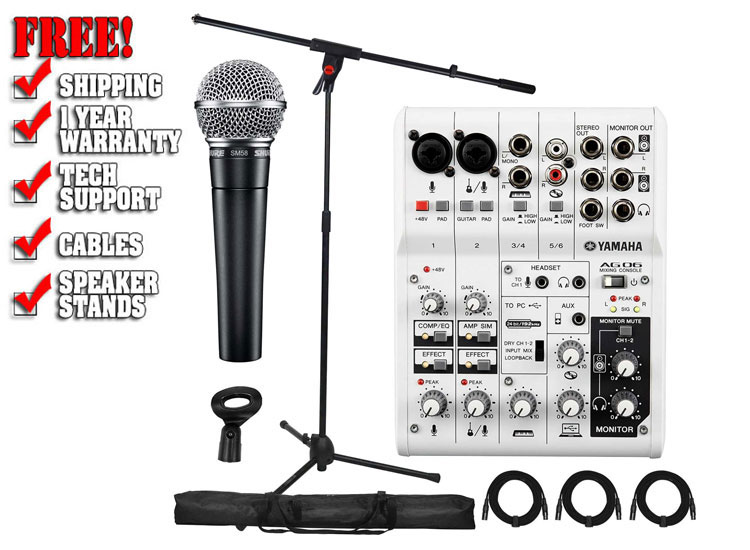 Yamaha AG06 Mixer Livestream Pack, DJ Controllers, DJ Packages