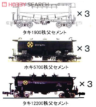 セメント専用車 (タキ12200/ホキ5700/タキ1900) (9両セット) (鉄道模型