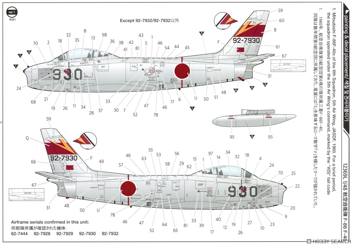 航空自衛隊 F-86F-40 セイバー (プラモデル) - ホビーサーチ