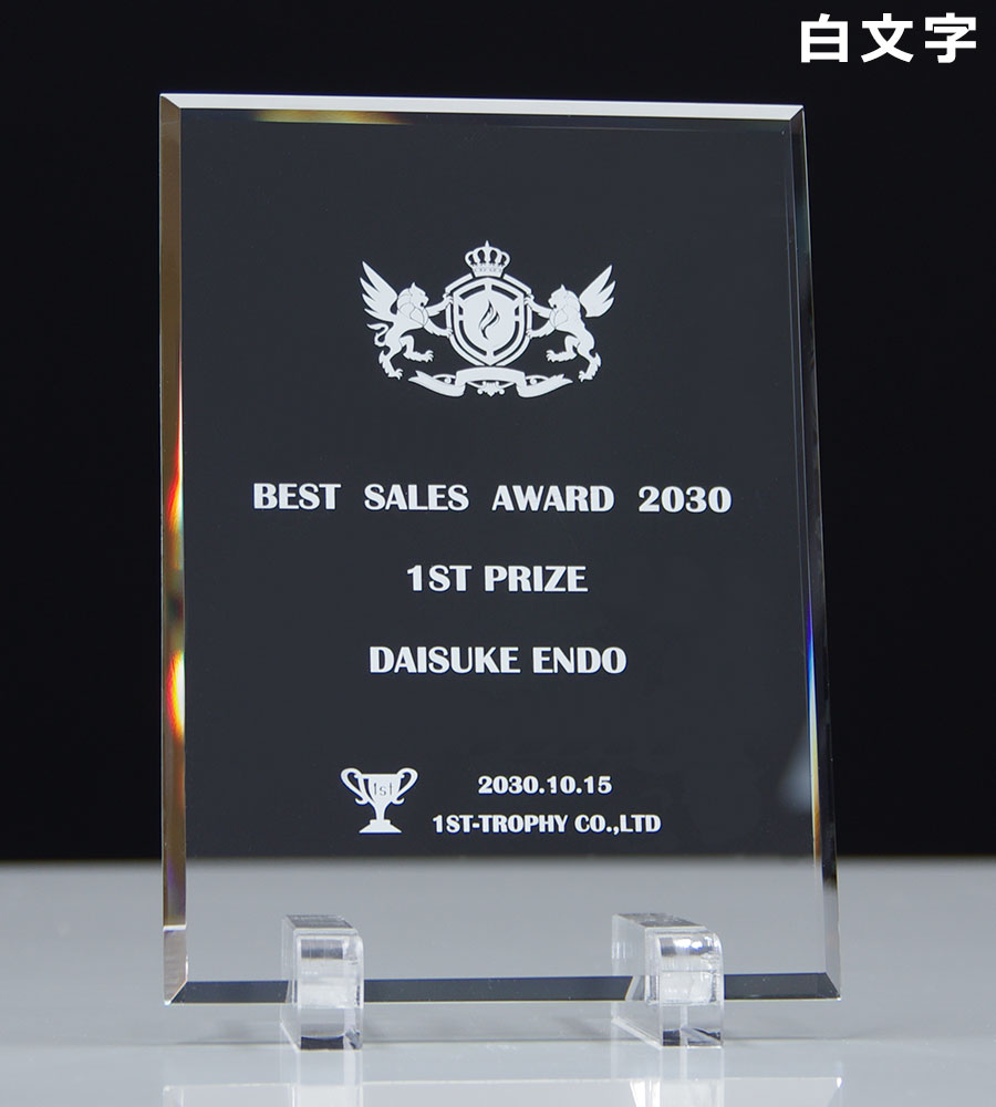 セミオーダー クリスタルトロフィー オリジナル 単色 楯 XG-0202C