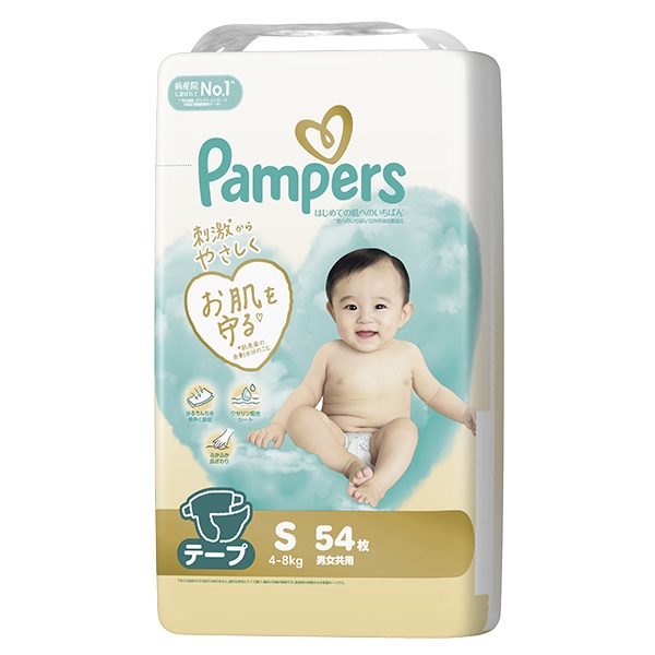 Pampers）パンパース 肌へのいちばん テープS（4～8kg）216枚（54枚×4