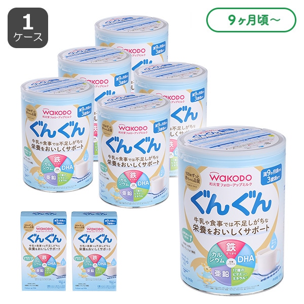和光堂）ぐんぐん 大缶 4980g（830g×6缶）＋おまけスティック20本付き