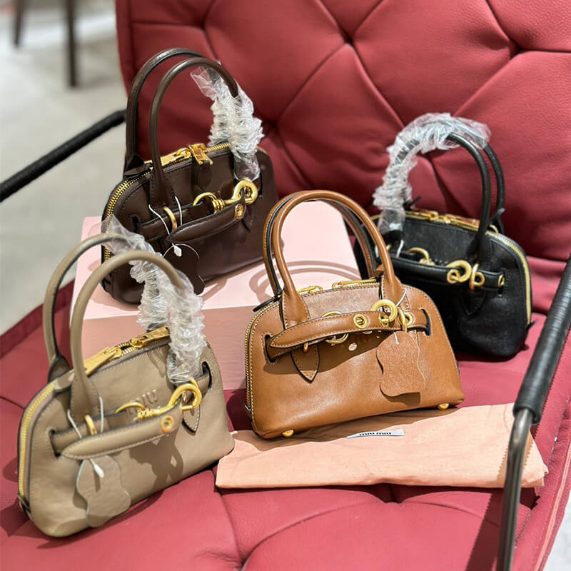 ミュウ ミュウ アバンチュール miumiu レザー トップ ハンドル バッグ