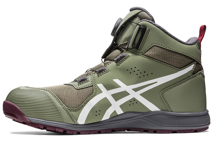 アシックス CP214 300 TS BOA ウィンジョブ ライケングリーン×ホワイト