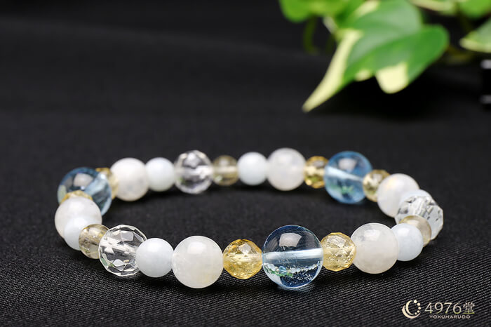 ブルートパーズ・シトリン・ブルームーンストーン ブレスレット