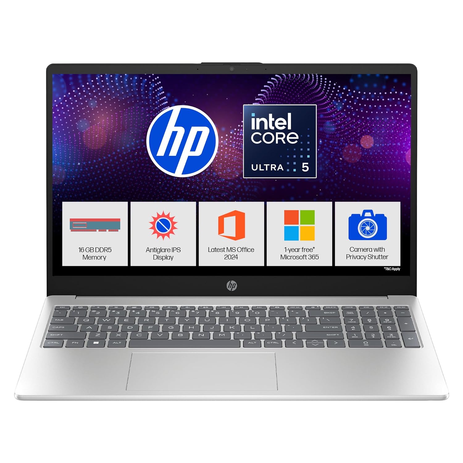 HP 15-fd1255TU Laptop (Intel Core Ultra 5, 16GB DDR5, 1TB SSD