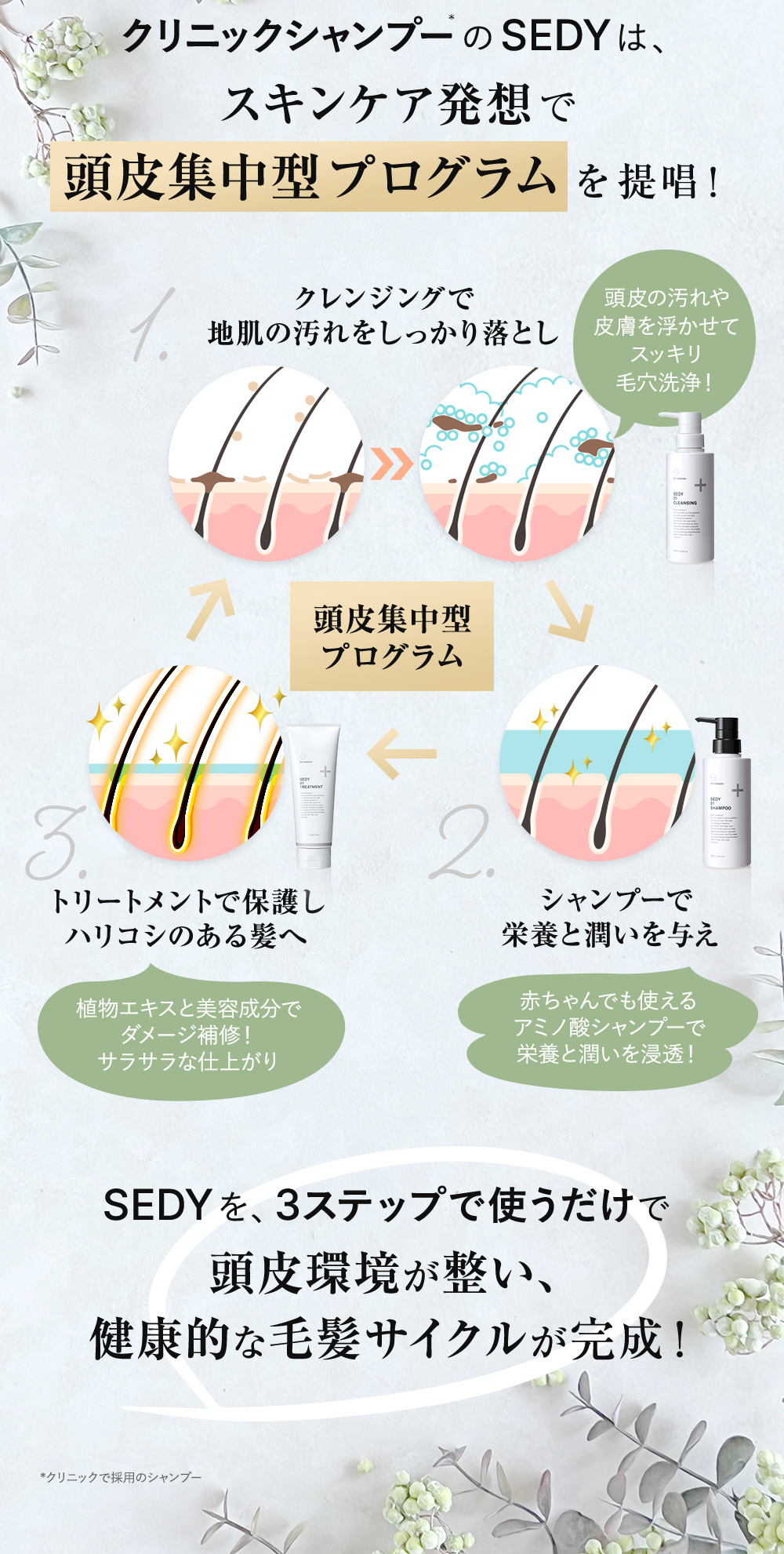 公式】業界初！“クリニックシャンプー”で簡単ボリュームケア【SEDY