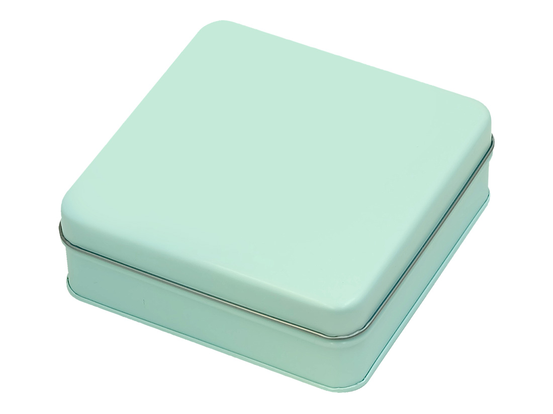 Candy缶 スクエア ミントブルー | 夏におすすめの包材 | お菓子・パン